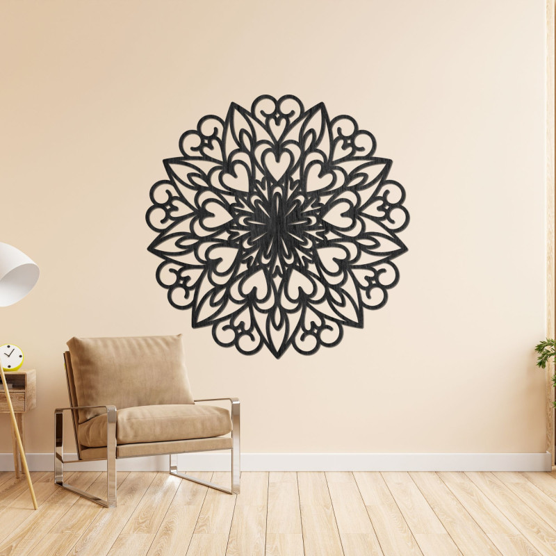 Carved mandala, wooden wall decoration - FARLIKT