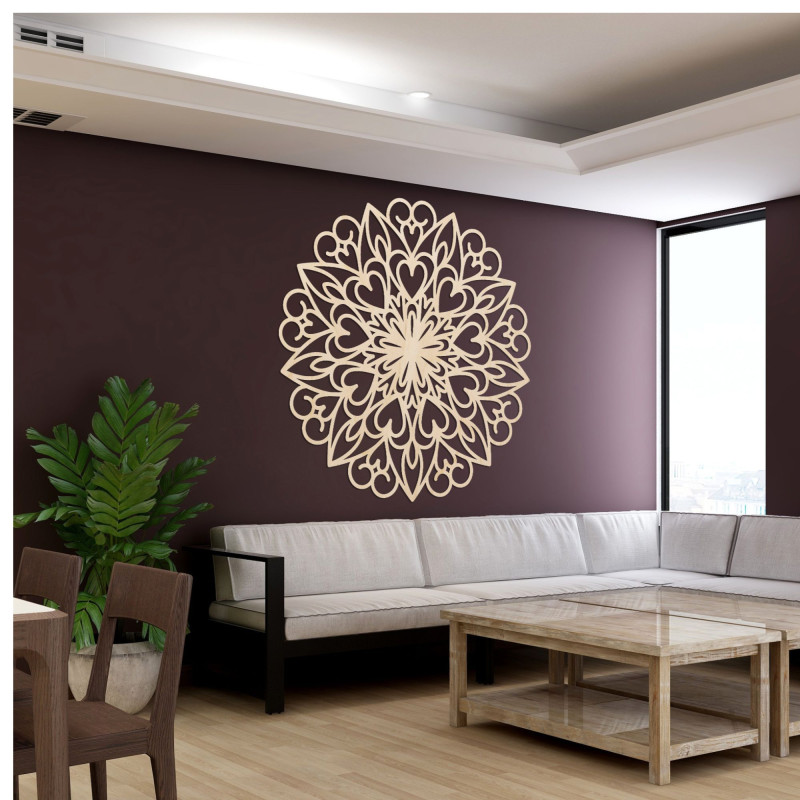 Carved mandala, wooden wall decoration - FARLIKT