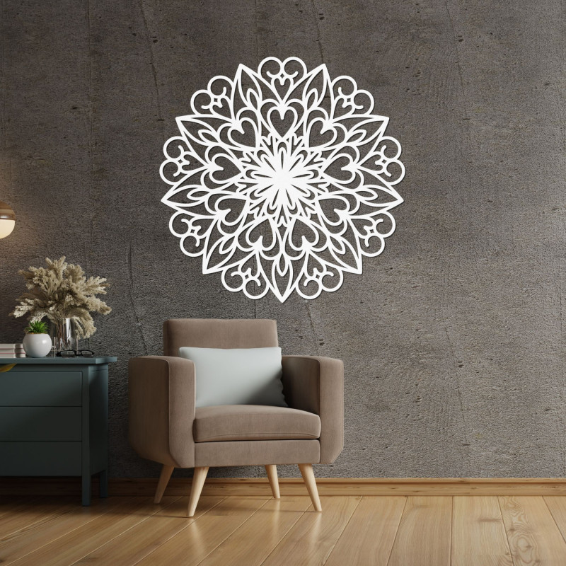 Carved mandala, wooden wall decoration - FARLIKT