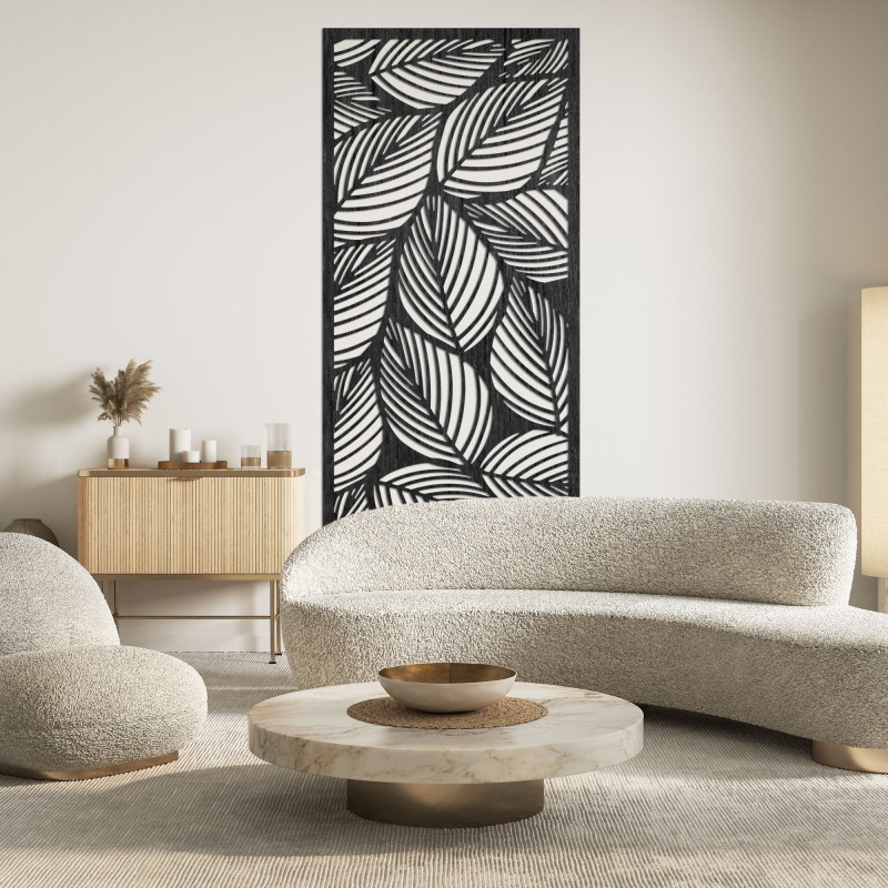 The leaf-themed design brings a touch of nature and lightness to the interior.