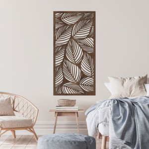 Wooden wall decoration Leaf: Tropical wooden panel painting | LUFUS 2