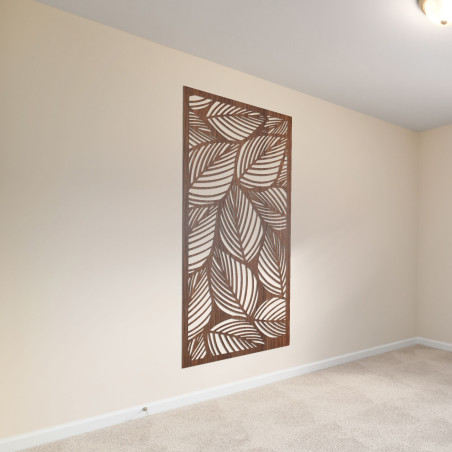 Wooden wall decoration Leaf: Tropical wooden panel painting | LUFUS