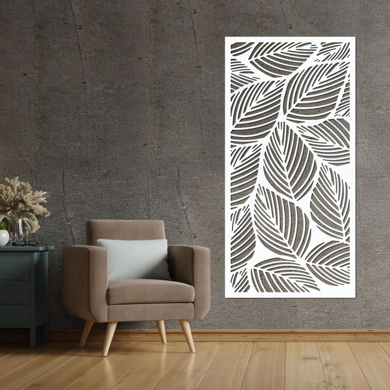 Wooden wall decoration Leaf: Tropical wooden panel painting | LUFUS