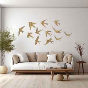 Wooden decoration of flying birds - HEJNO