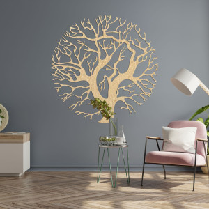 Wooden wall picture of a tree in a circle - ZITNAK 2
