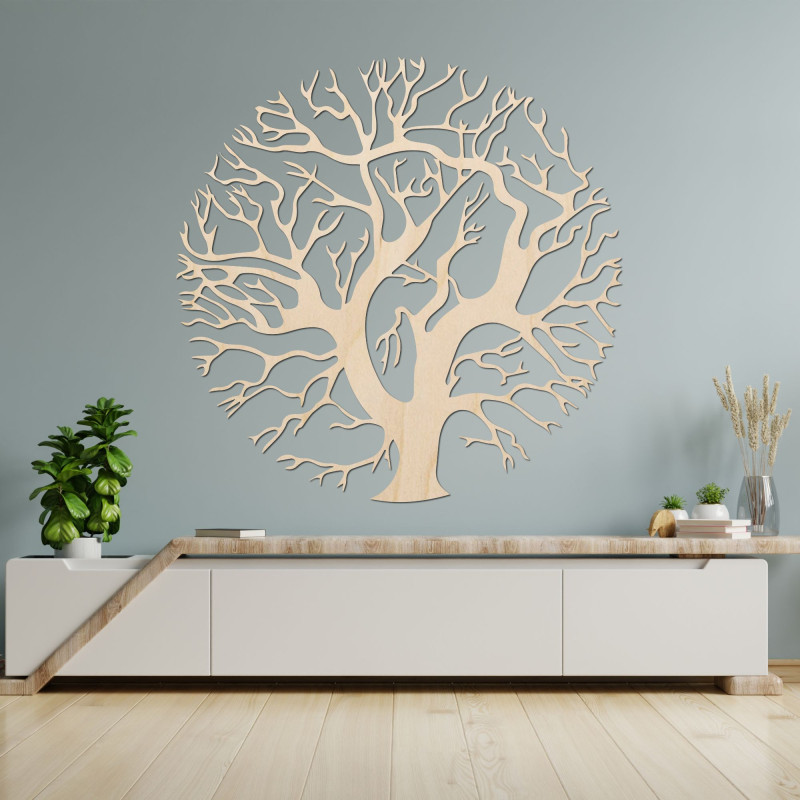 Wooden picture Tree of Life on the wall for a modern interior
