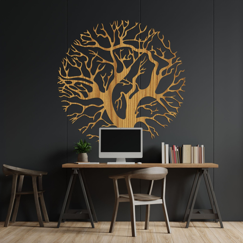 Wooden wall painting tree - TRES