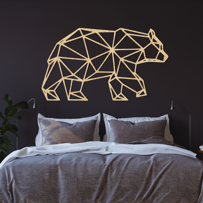 Geometric wooden wall decoration bear - URSUS