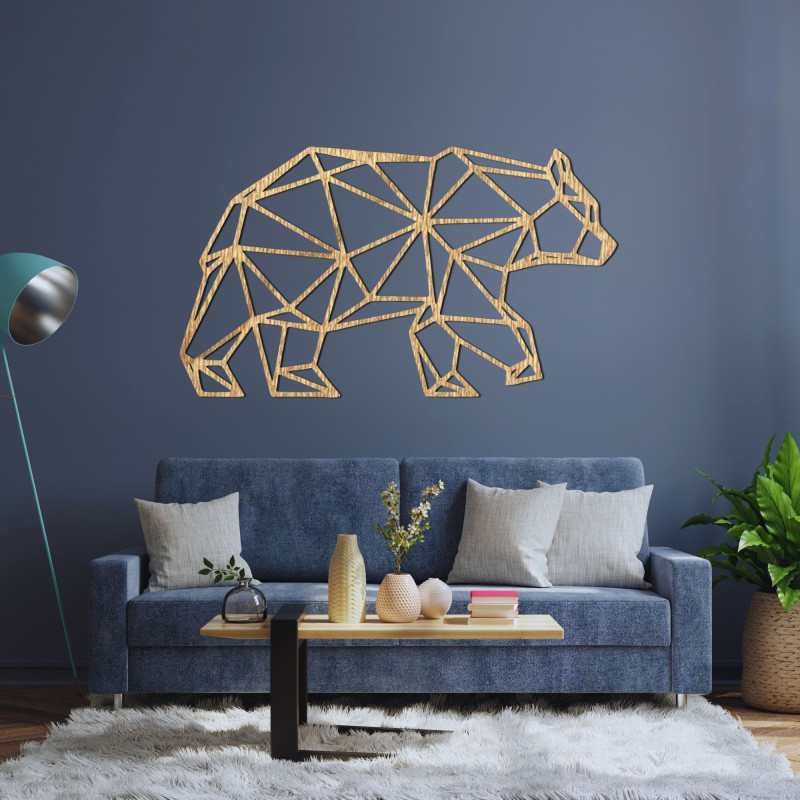 Geometric wooden wall decoration bear - URSUS