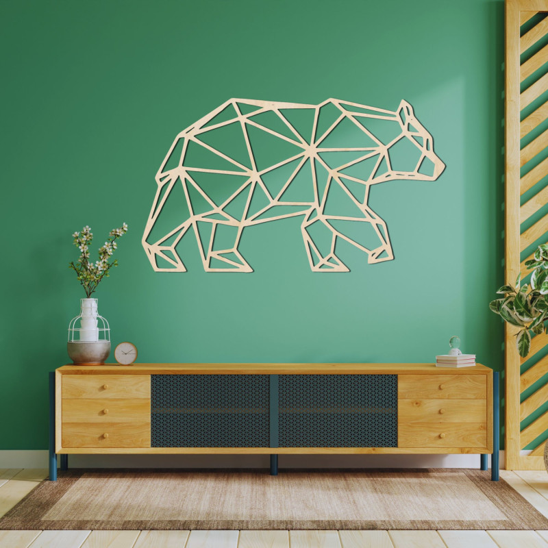 Geometric wooden wall decoration bear - URSUS