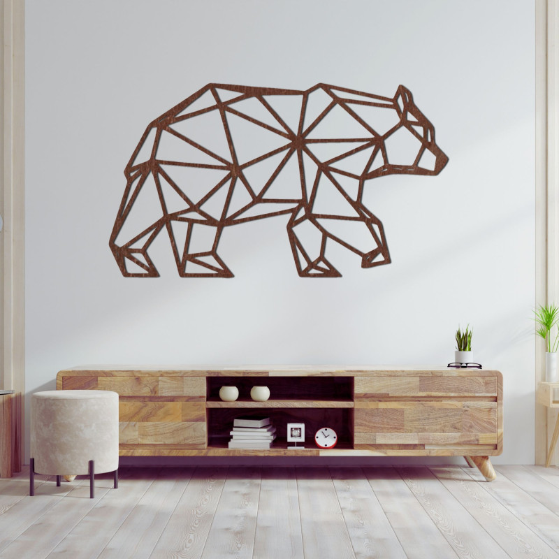 Geometric wooden wall decoration bear - URSUS