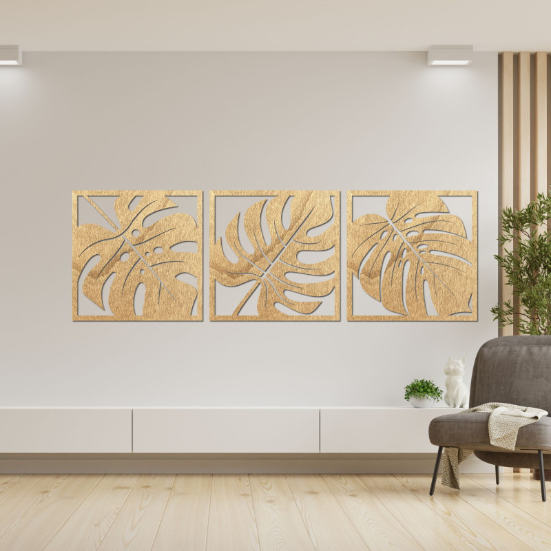 Wooden wall decoration monstera - SALAS