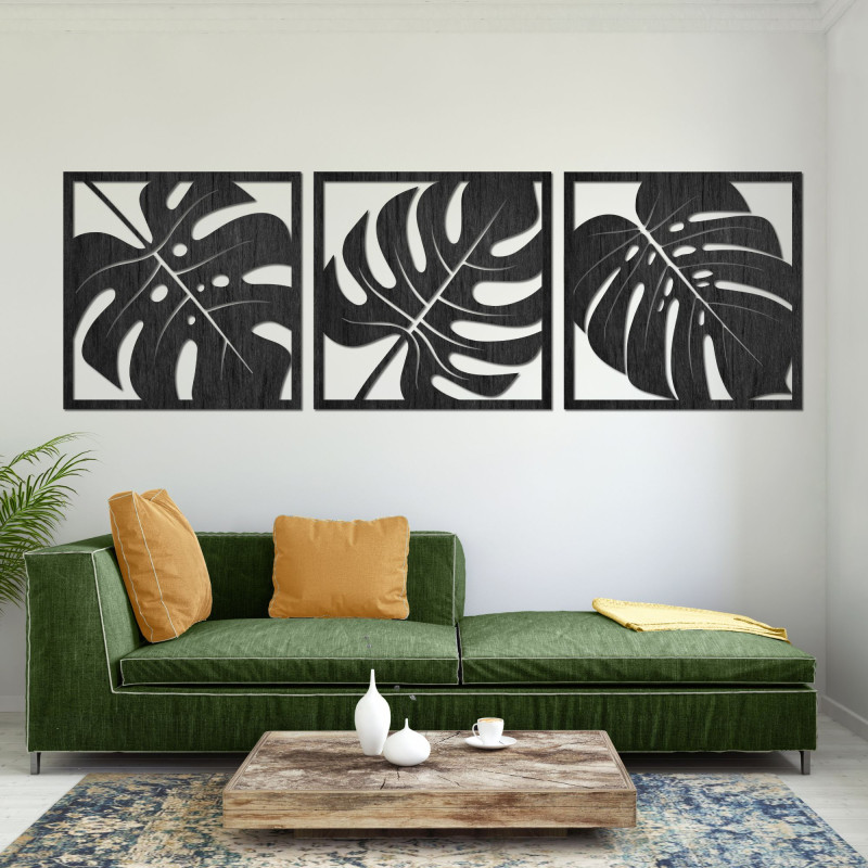 Wooden wall decoration monstera - SALAS