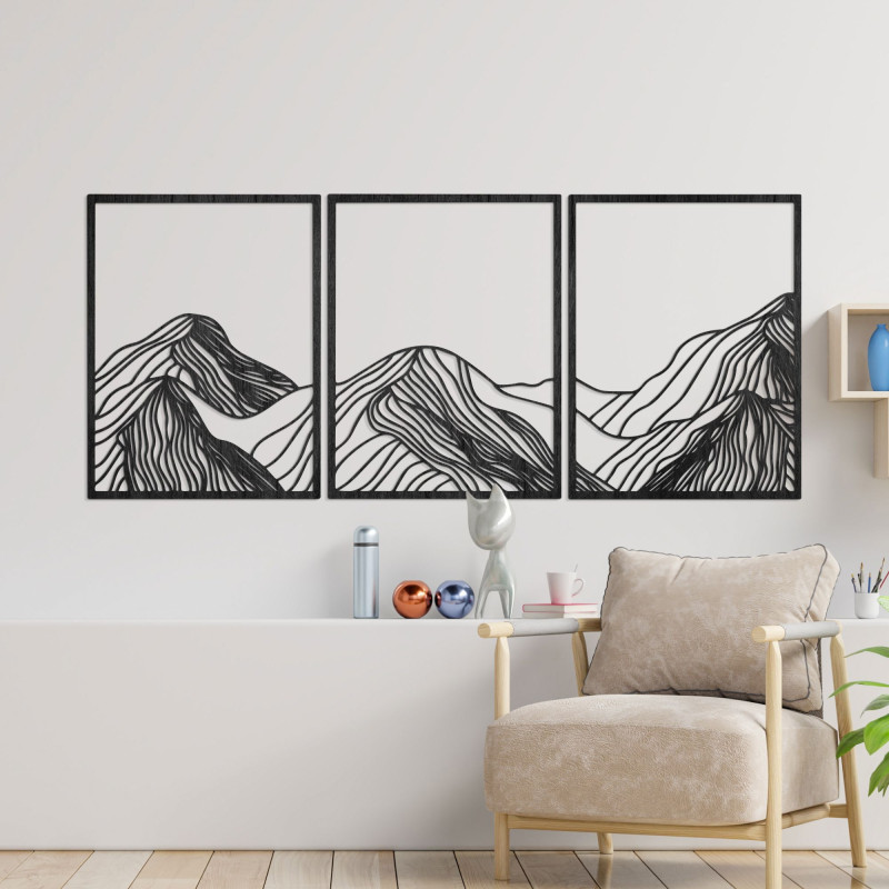 Wooden painting mountain panorama - WILRED