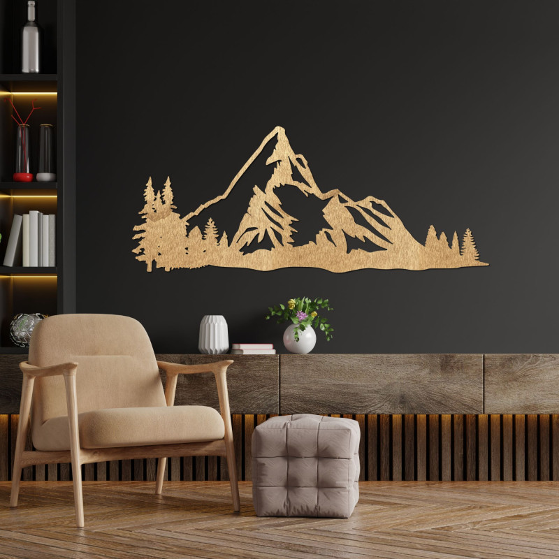Wooden wall decoration Majestic Mountains - MAGNUS