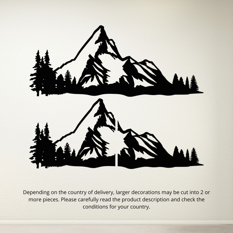 Minimalist wooden decoration of mountains and forests for the living room or office