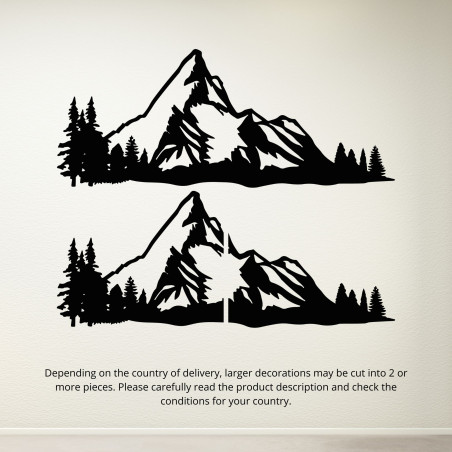 Minimalist wooden decoration of mountains and forests for the living room or office