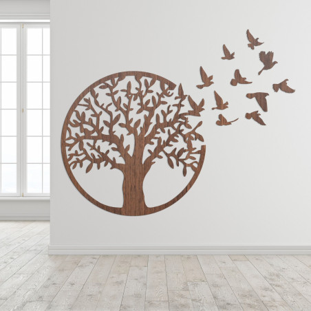 Wooden Wall Art Tree of Life: Rustic Home Decor Panel