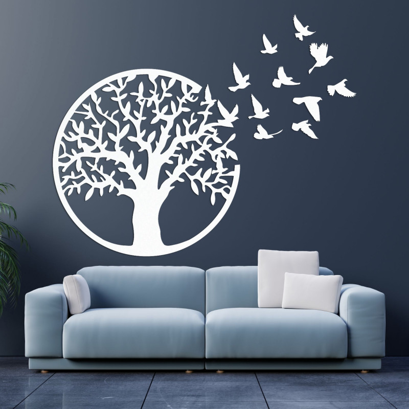 Wooden Wall Art Tree of Life: Rustic Home Decor Panel