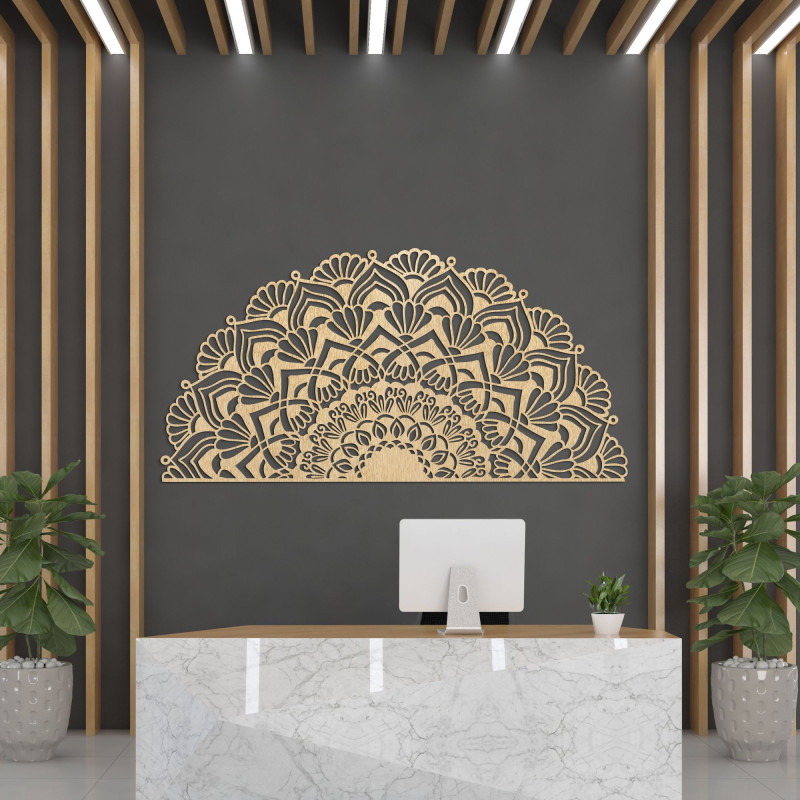 Half wooden mandala for the wall - LUMIS