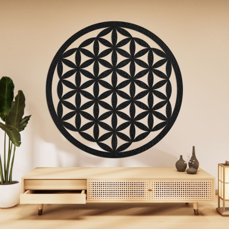 Elegant carved wooden mandala for wall - FLORUM