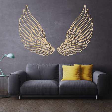 Exceptional wooden wall decoration angel wings