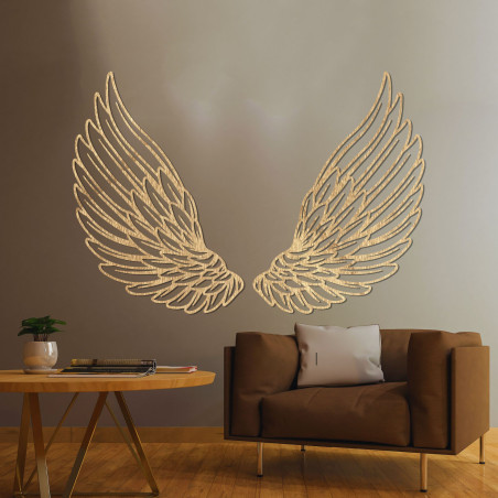 Exceptional wooden wall decoration angel wings