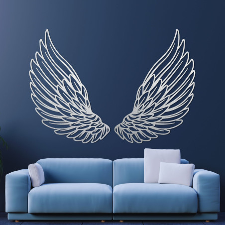 Exceptional wooden wall decoration angel wings