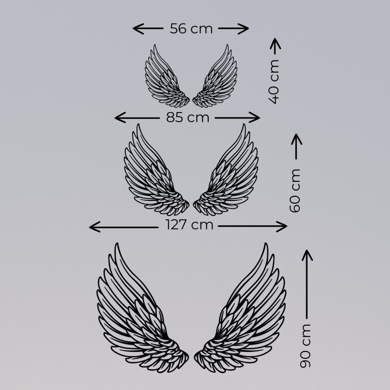 Wooden wall decoration angel wings - ANGELIC
