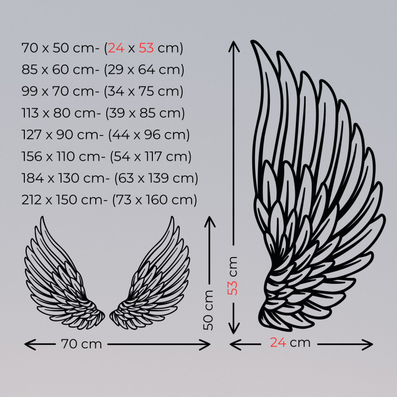 Wooden wall decoration angel wings - DIVINUS