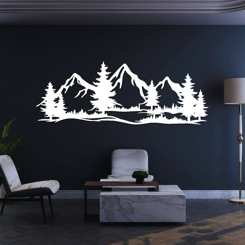 Wooden wall decoration - mighty mountains and...