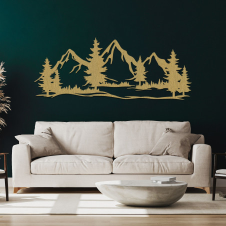 Wooden wall decoration - mighty mountains and forest | MAGNA