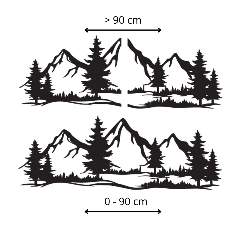 A wooden wall painting with a motif of mountains and forests will bring the atmosphere of wild nature into your home.