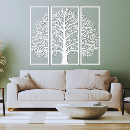 Three-piece wooden wall decoration exclusive tree of life - DIVISA
