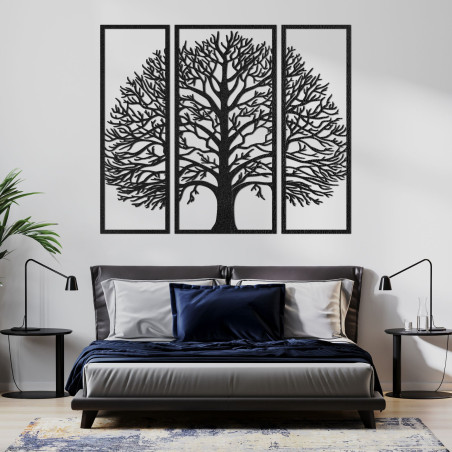 Three-piece wooden wall decoration exclusive tree of life - DIVISA