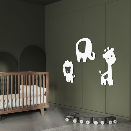 Wooden decoration elephant, lion, giraffe - SAFARI