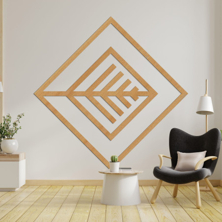 Geometric wooden picture with minimalist design for the wall