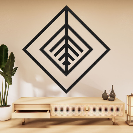 Modern geometric wooden wall decoration for a stylish interior