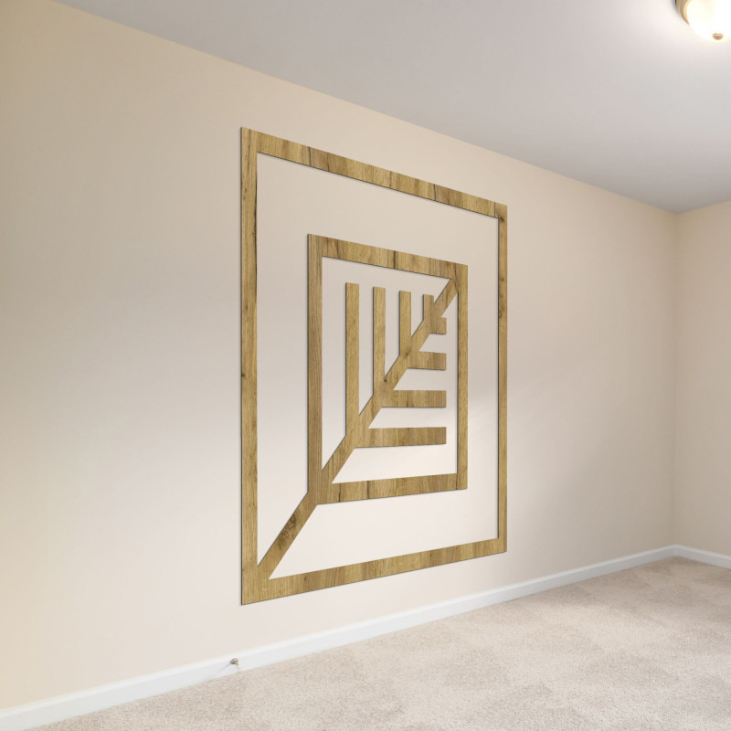 Geometric wooden picture with minimalist design for the wall