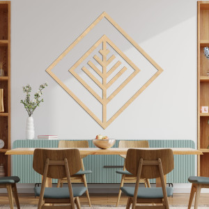 Geometric wooden picture with minimalist design for the wall 2