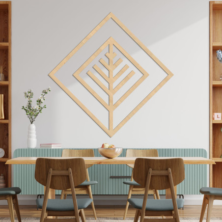 Modern geometric wooden wall decoration for a stylish interior