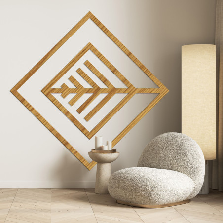 Geometric wooden picture with minimalist design for the wall