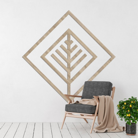Modern geometric wooden wall decoration for a stylish interior
