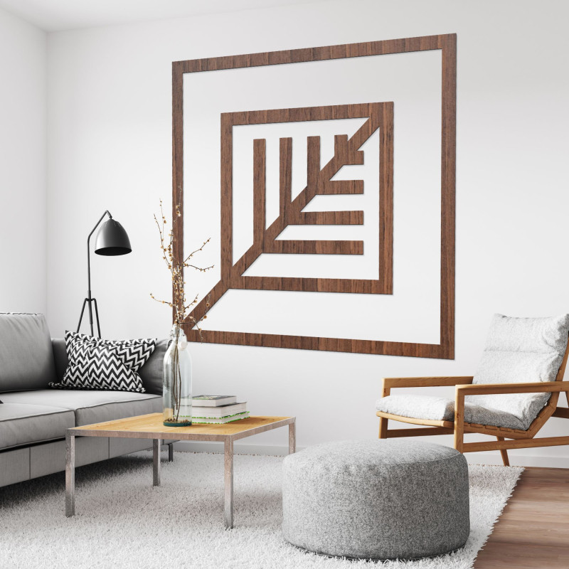 Modern geometric wooden wall decoration for a stylish interior