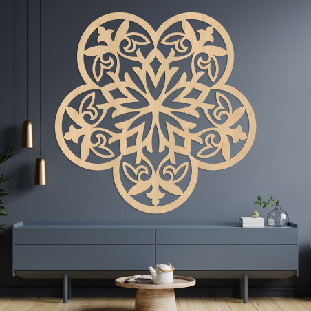 Wooden wall decoration mandala mysterious flower - AURELIA