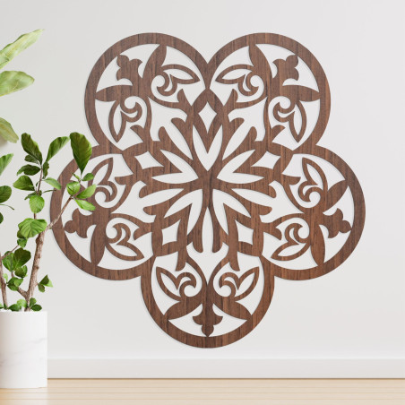 Wooden wall decoration mandala mysterious flower - AURELIA