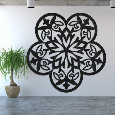 Wooden wall decoration mandala mysterious flower - AURELIA