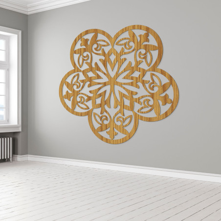Wooden wall decoration mandala mysterious flower - AURELIA