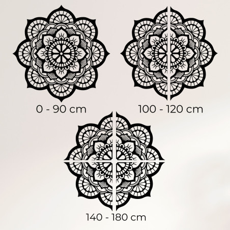 Wooden carved mandala for the wall with a detailed floral pattern