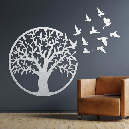 Wooden wall painting, bird